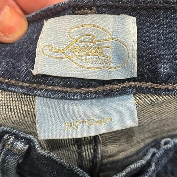 Levi's Womens 515 Cuffed Denim Capris Jeans Mid Rise Stretch Dark Wash Blue Sz 4 - Picture 7 of 11